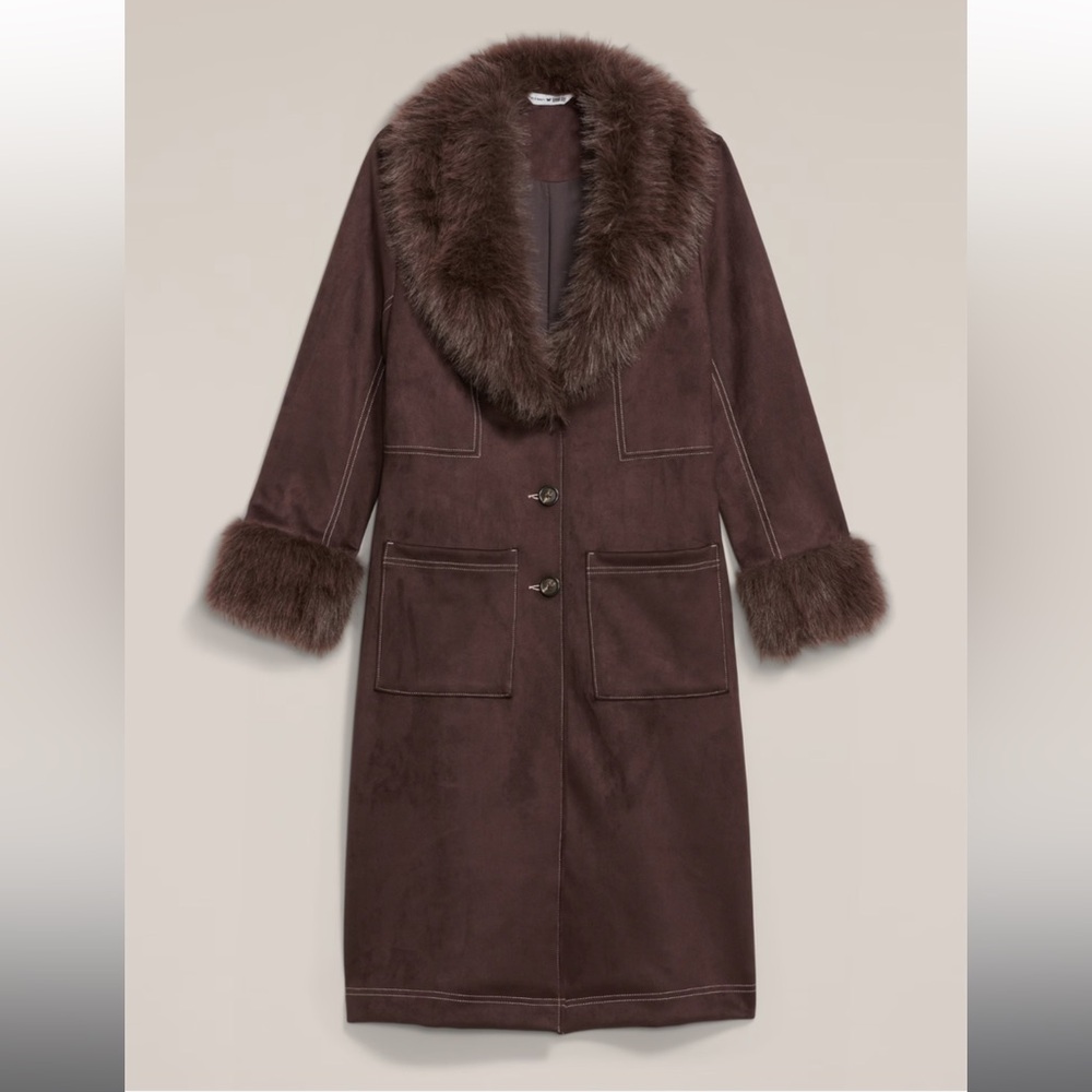 Old Navy x Anna Sui Vegan Suede Coat size xs new with tags